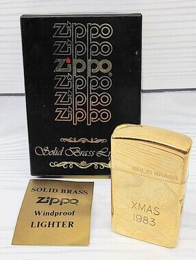 Zippo Solid Brass Windproof Lighter Vintage